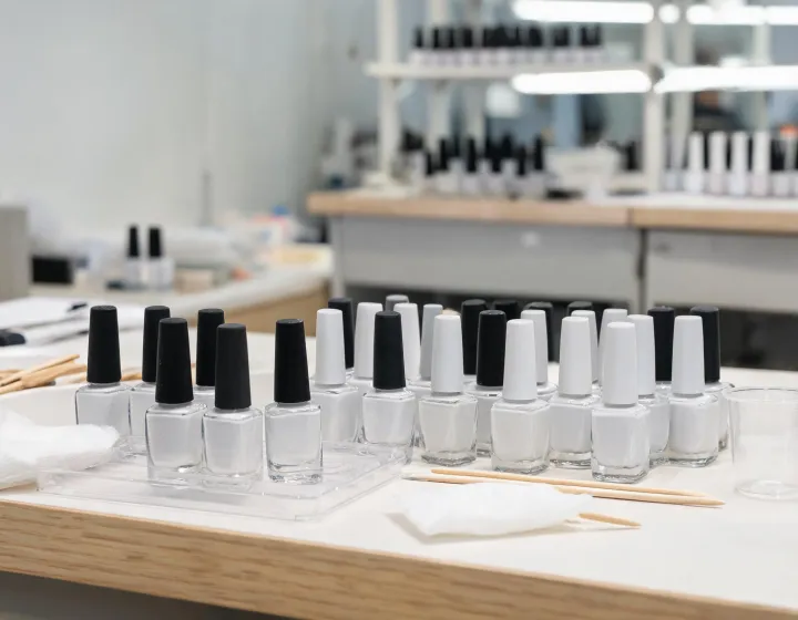 gel polish wholesale on a cosmetics bench, illustration only